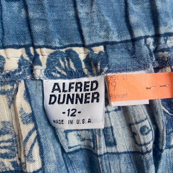 Sz 12 Vintage Alfred Dunner Skirt Made in USA Blue & Ivory Classic Style! EUC - Picture 5 of 6